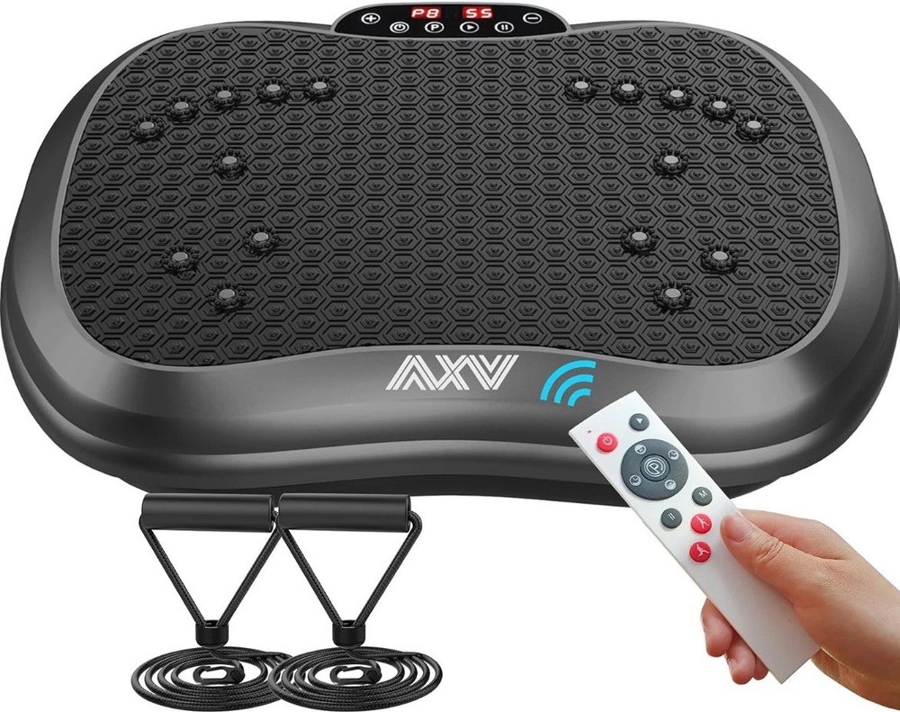 AXV MINI COMPACT TRAVEL Remote Vibration Plate Exercise PLATFORM Machine Gray