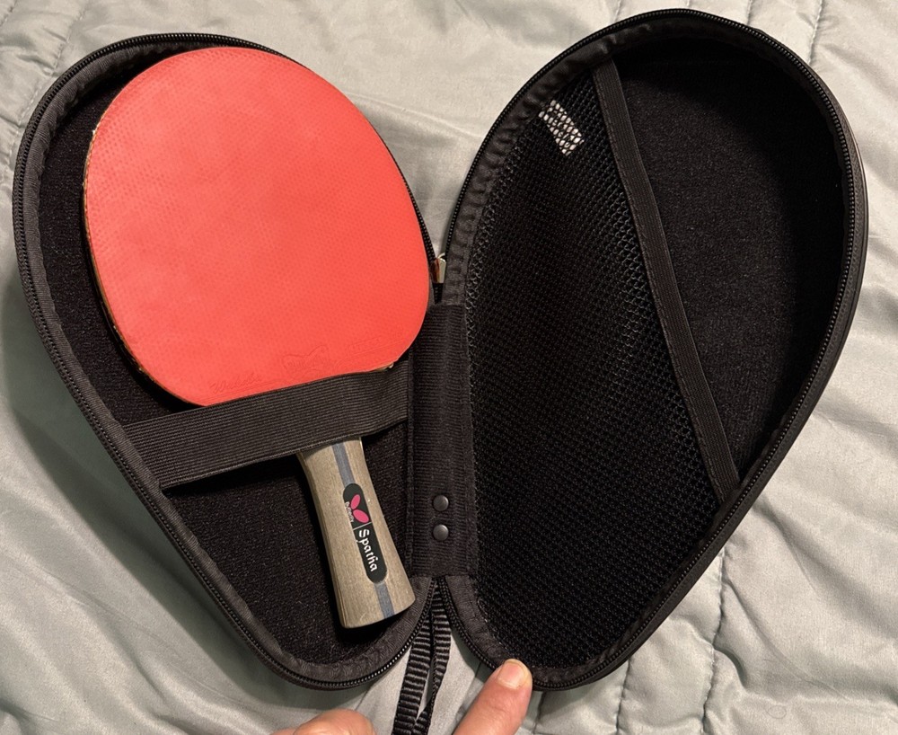 Butterfly Spatha Table Tennis Ping-Pong Paddle Racket w/ Case EUC
