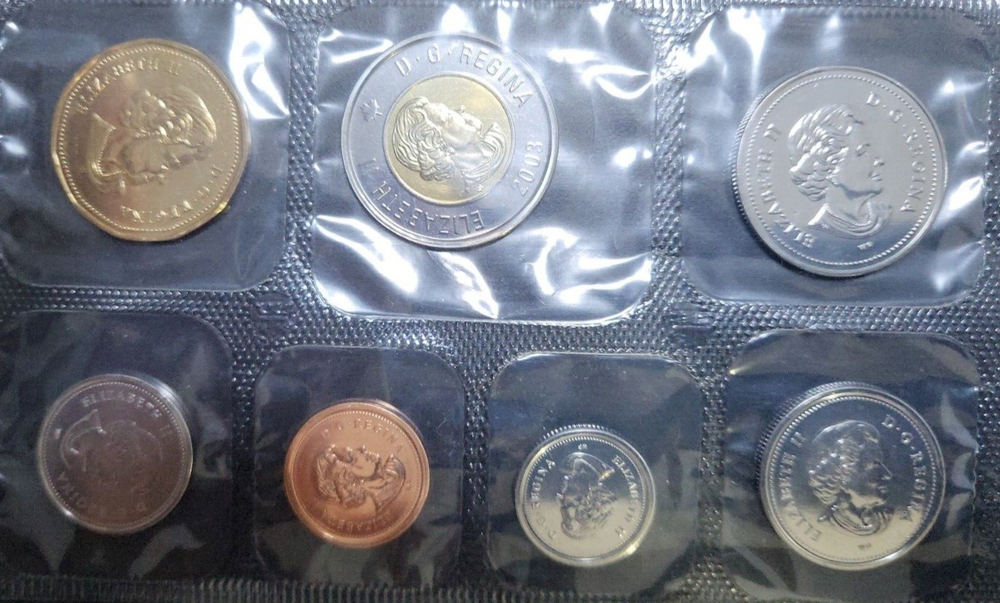 🇨🇦 Uncirculated 2003 WP Set Plio New Effigy Special Edition Canada