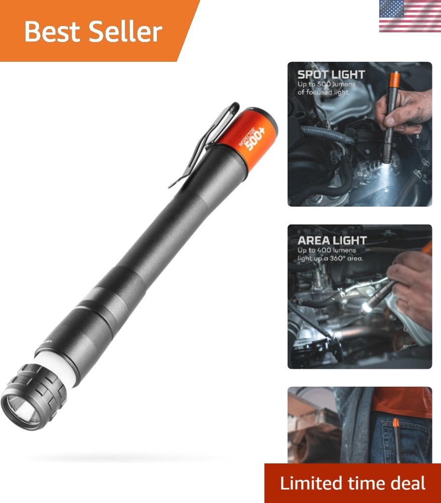 Versatile Inspector Flashlight: 500 Lumens, USB Rechargeable, Waterproof