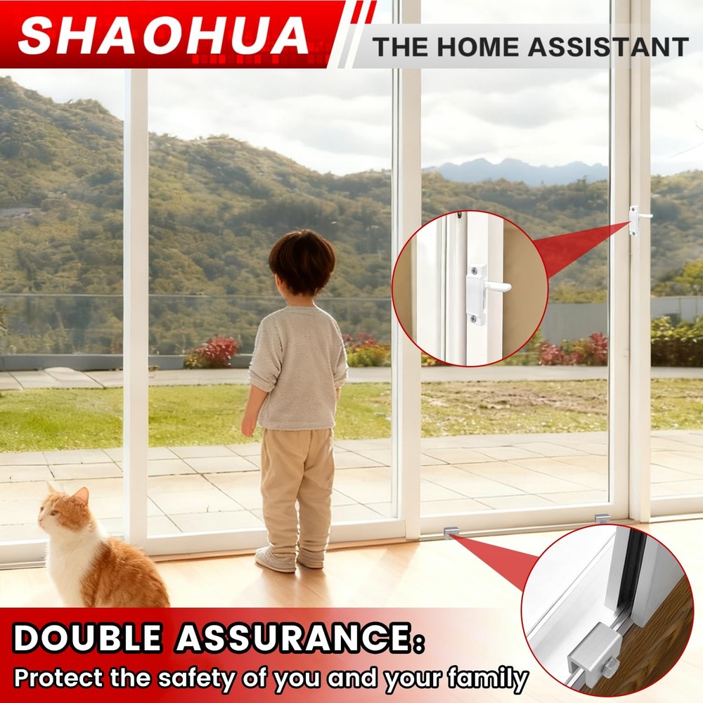 6 PCS Stainless Steel Sliding Window Lock Key Vertical Horizontal Security