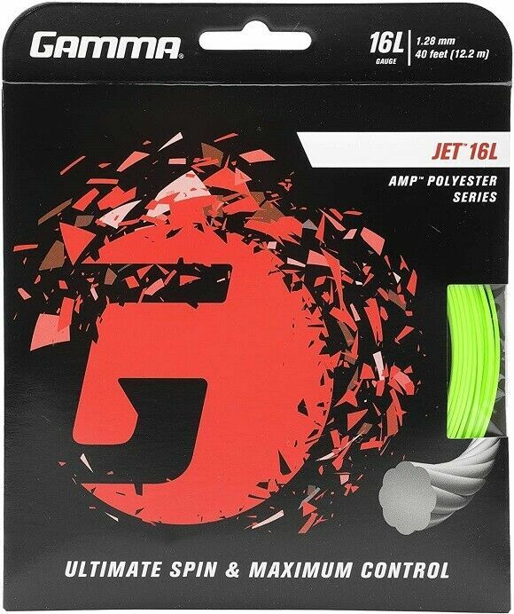 GAMMA JET 16 AMP POLYESTER 1.28mm TENNIS STRING 10 POINTS, LIME