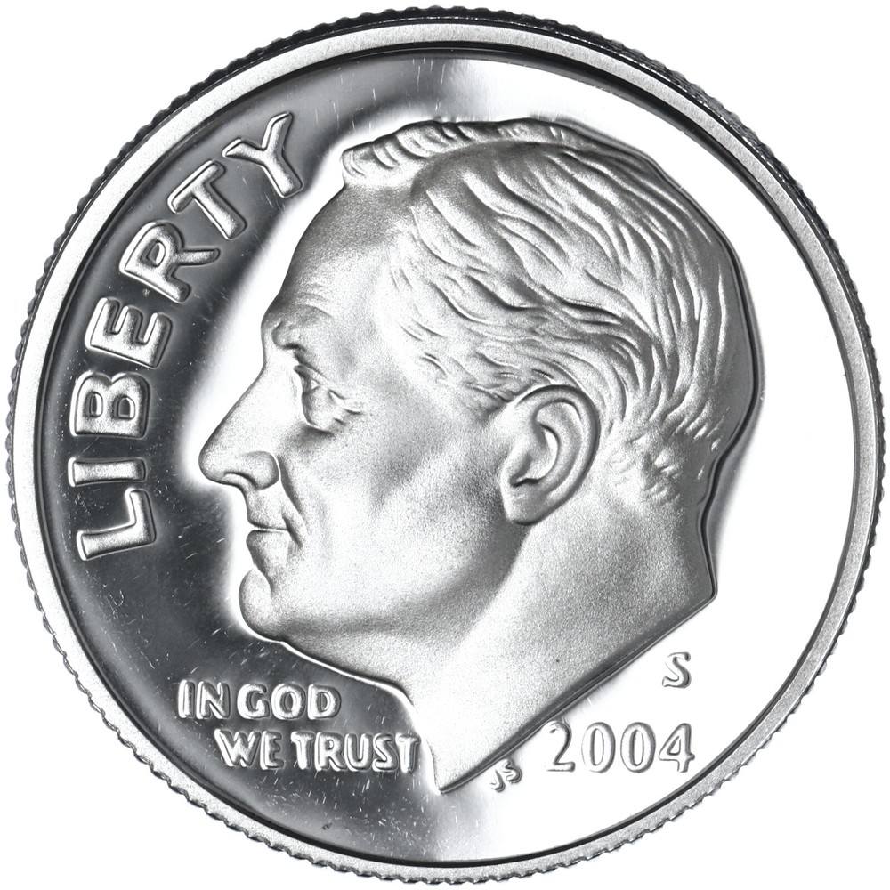 2004 S Roosevelt Dime Gem DCam Proof 90% Silver