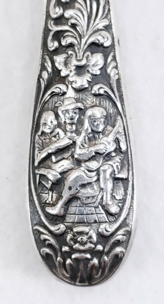 3 Antique Dutch .90 Silver Handled Repousse' Serving Pieces