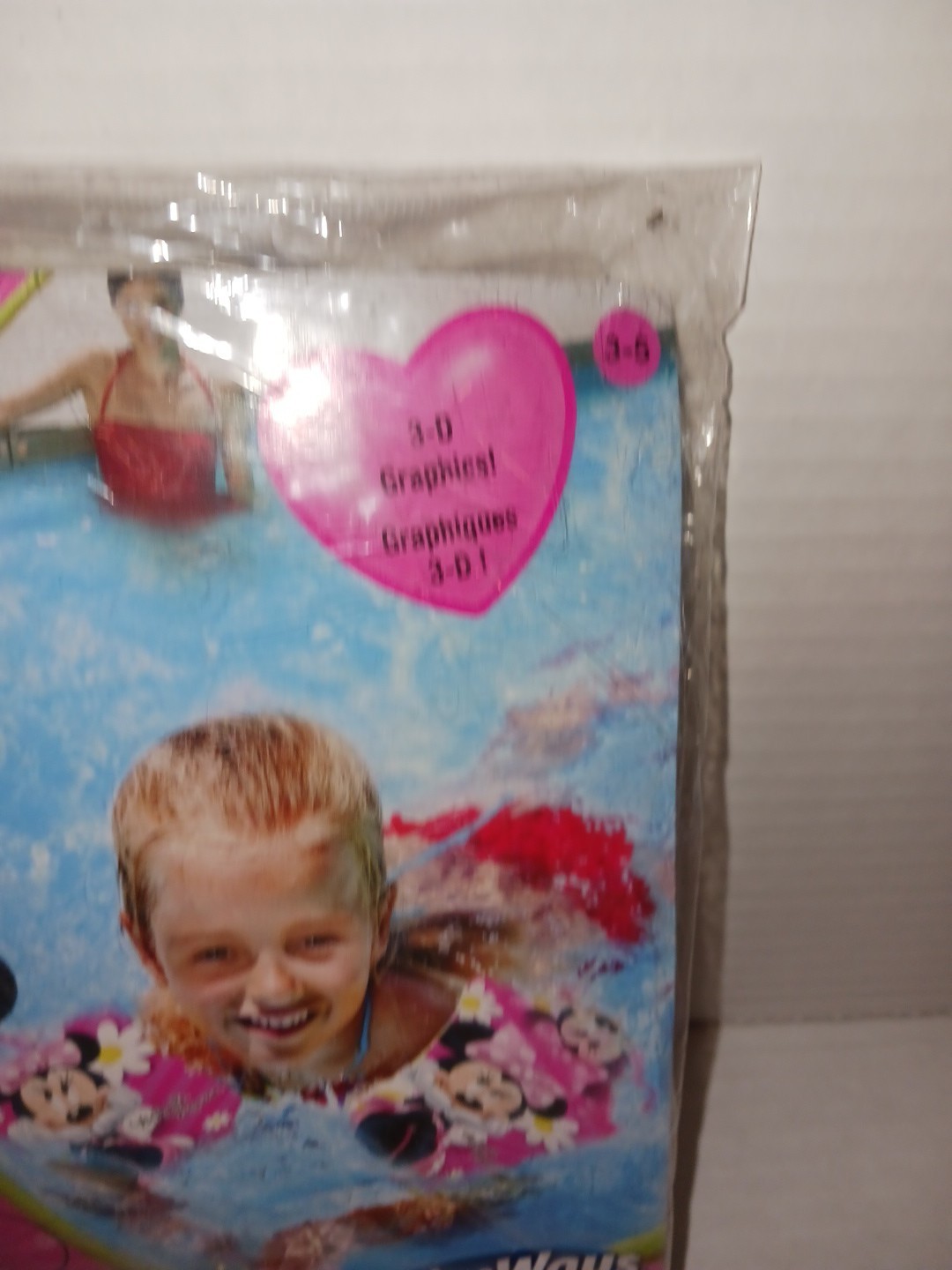 Disney Minnie Mouse 3D Swimmies Inflatable Arm Floaties Age 3-5 Repair Patch Inc