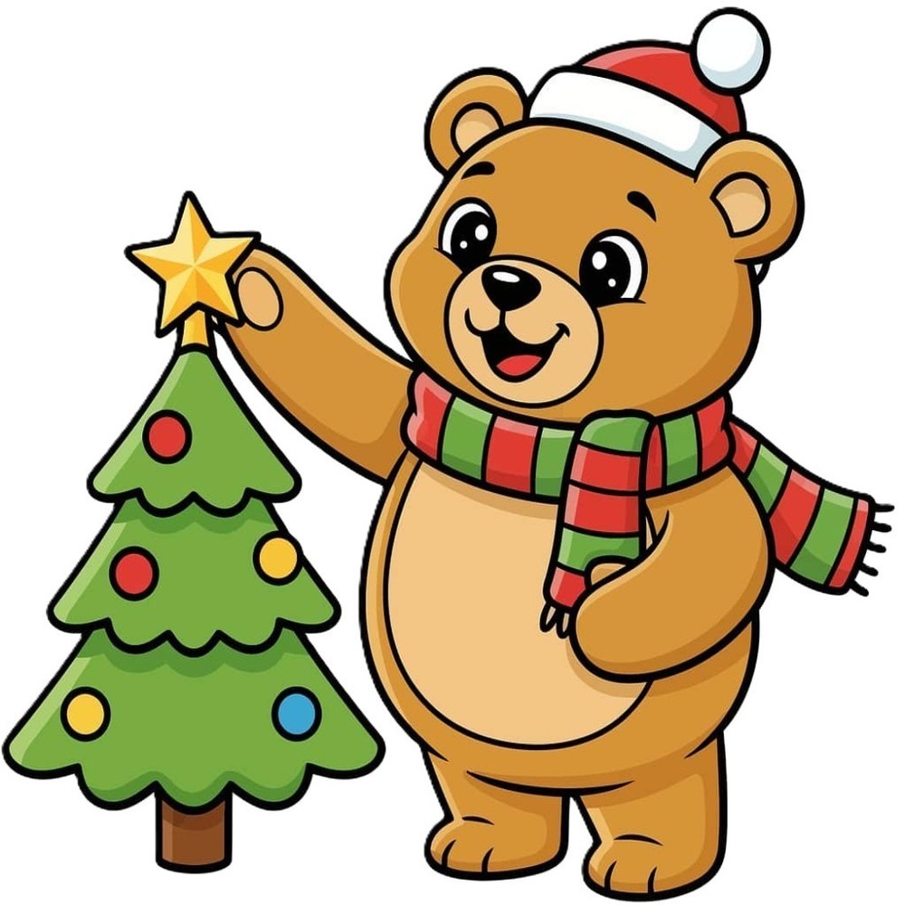 30 Custom Christmas Time Bear Personalized Address Labels