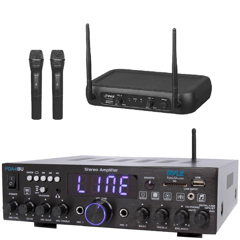 Pyle PDA4BU Bluetooth 200W Multi-Channel Home Audio Receiver, Microphone System