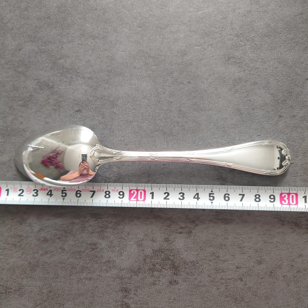 Christofle Rubans Standard Spoon 6pcs Silverplate Flatware Excellent