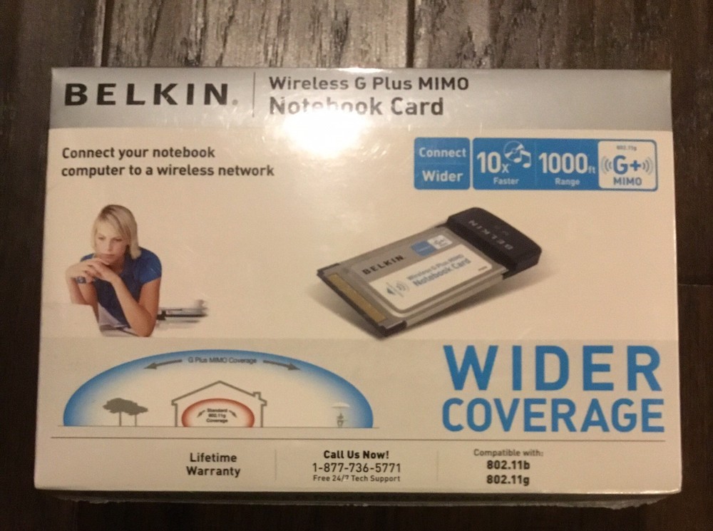 NEW Belkin Wireless G Plus MIMO Notebook Card