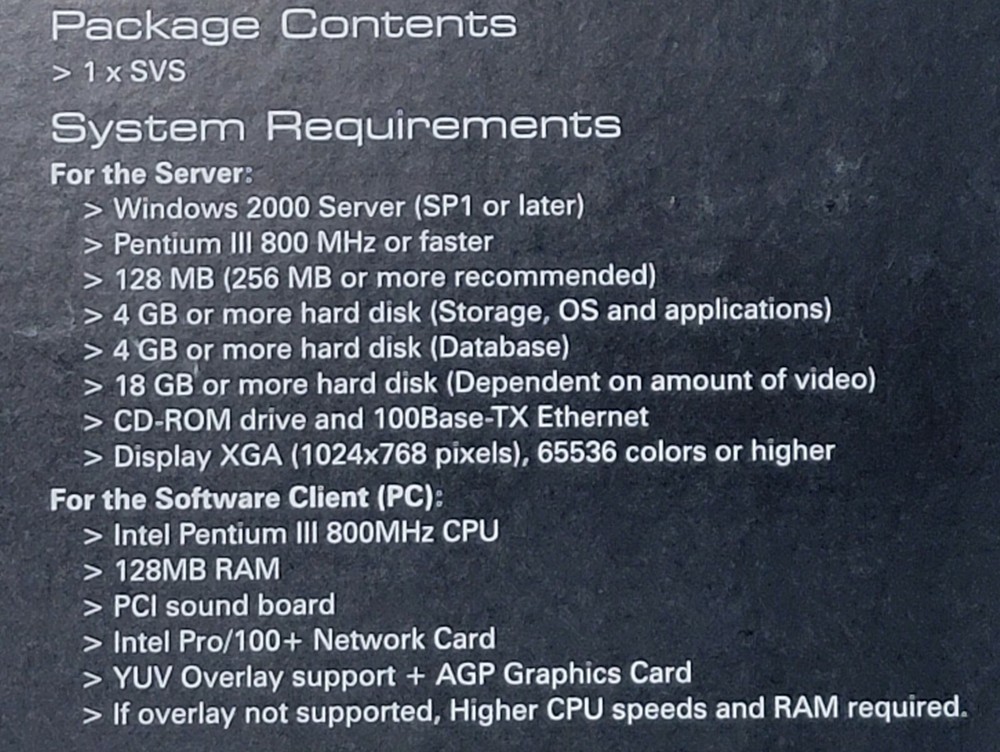 Canopus MediaEdge SVS Server Software with USB Dongle.