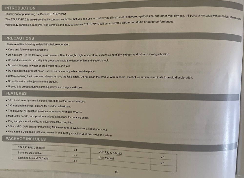 Donner Starry Pad Controller