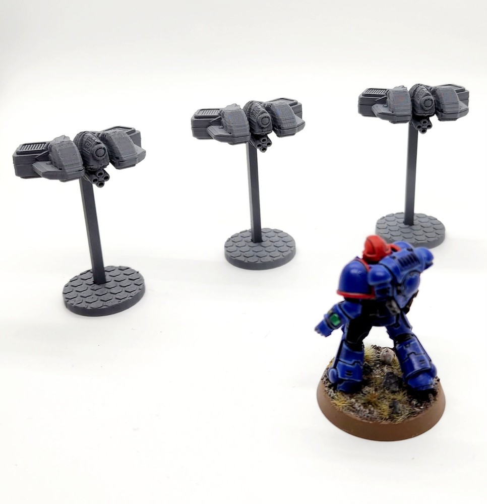 3d Printed Miniatures Gunhawk War Drones 40K Proxy Terrain for Tabletop Gaming