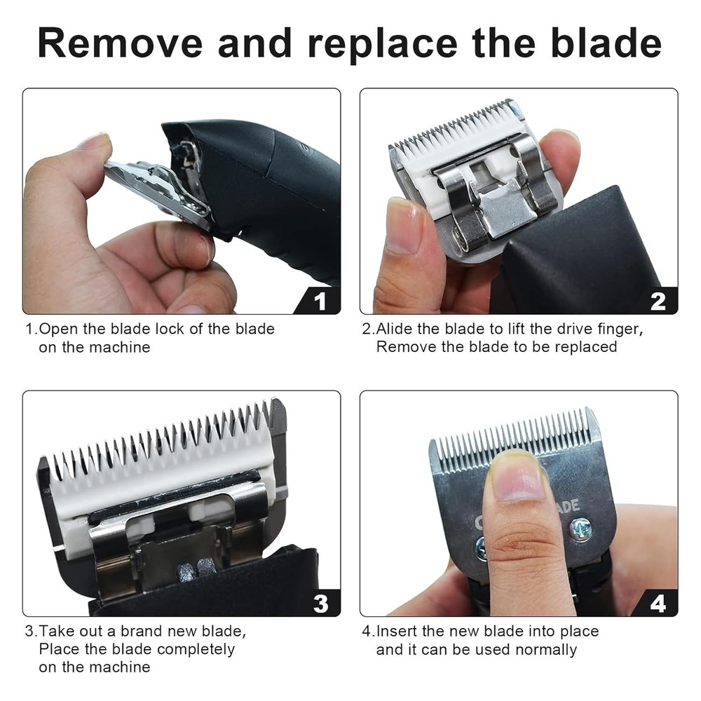 Versatile 5-Pc Ceramic Blade Set - Compatible with Andis and Oster Clippers