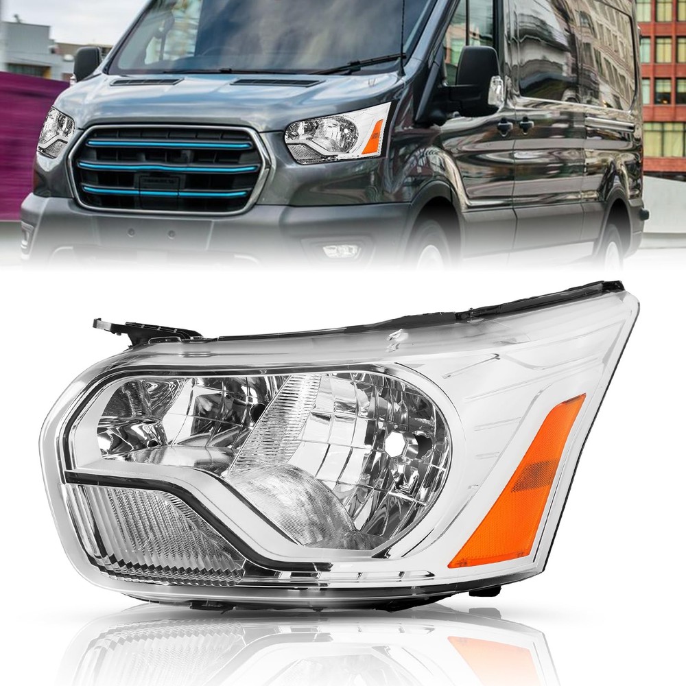 Transit 2015-2023 Headlight Assembly Chrome Halogen Left Driver Side