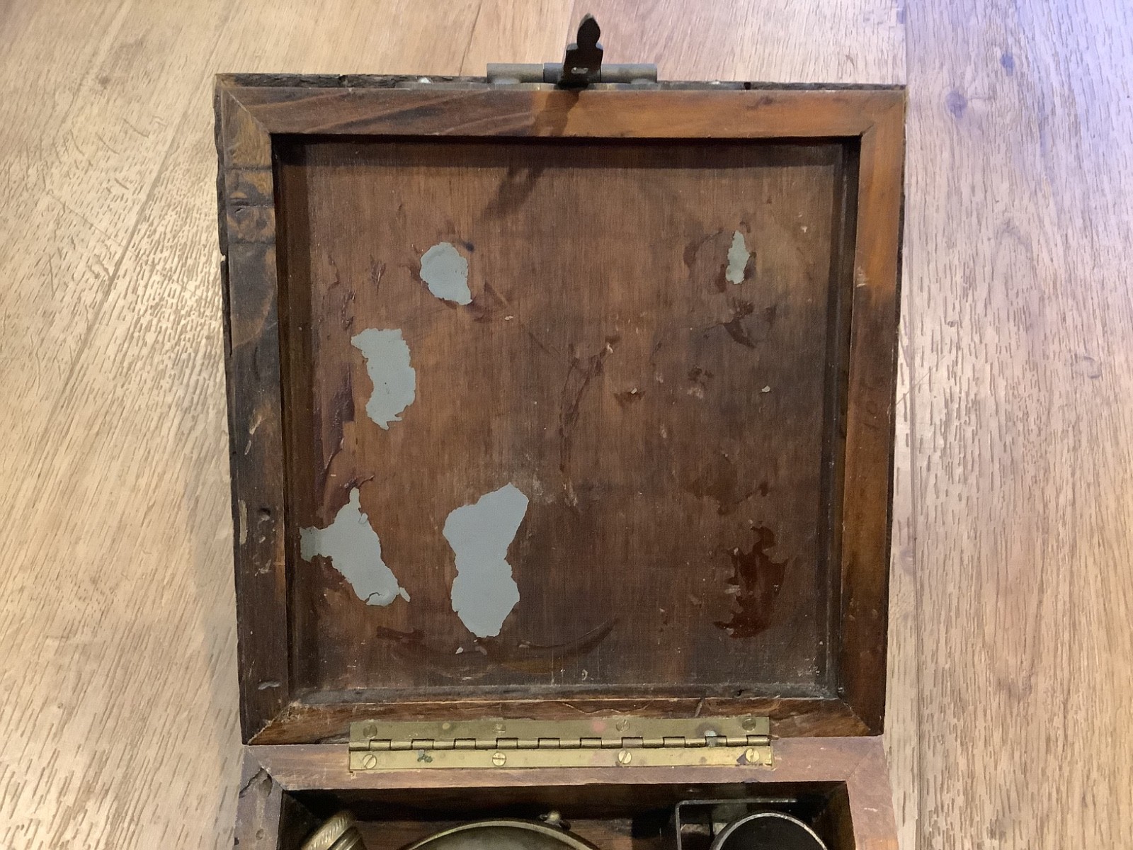 Antique Copper Brass Medicine Inhaler, Wooden Case