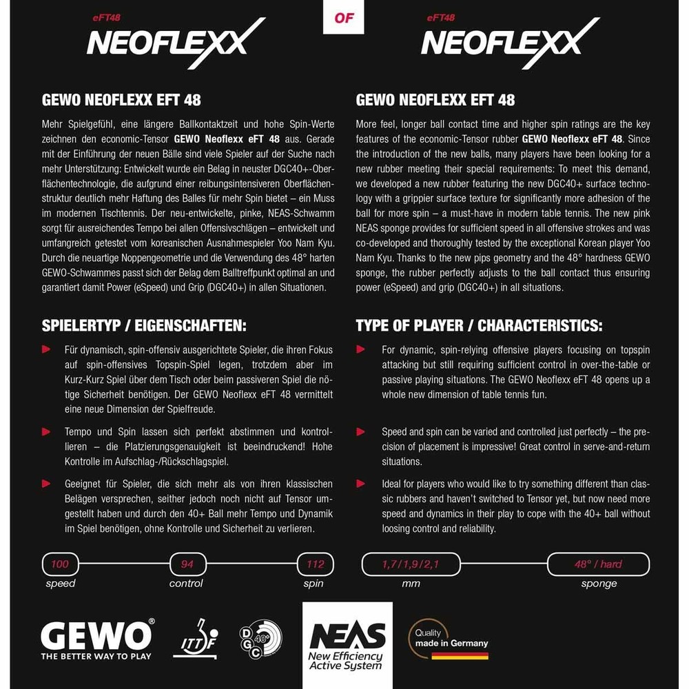 Gewo Neoflexx eFT 48 Rubber, 2.1 mm (Maximum) thickness
