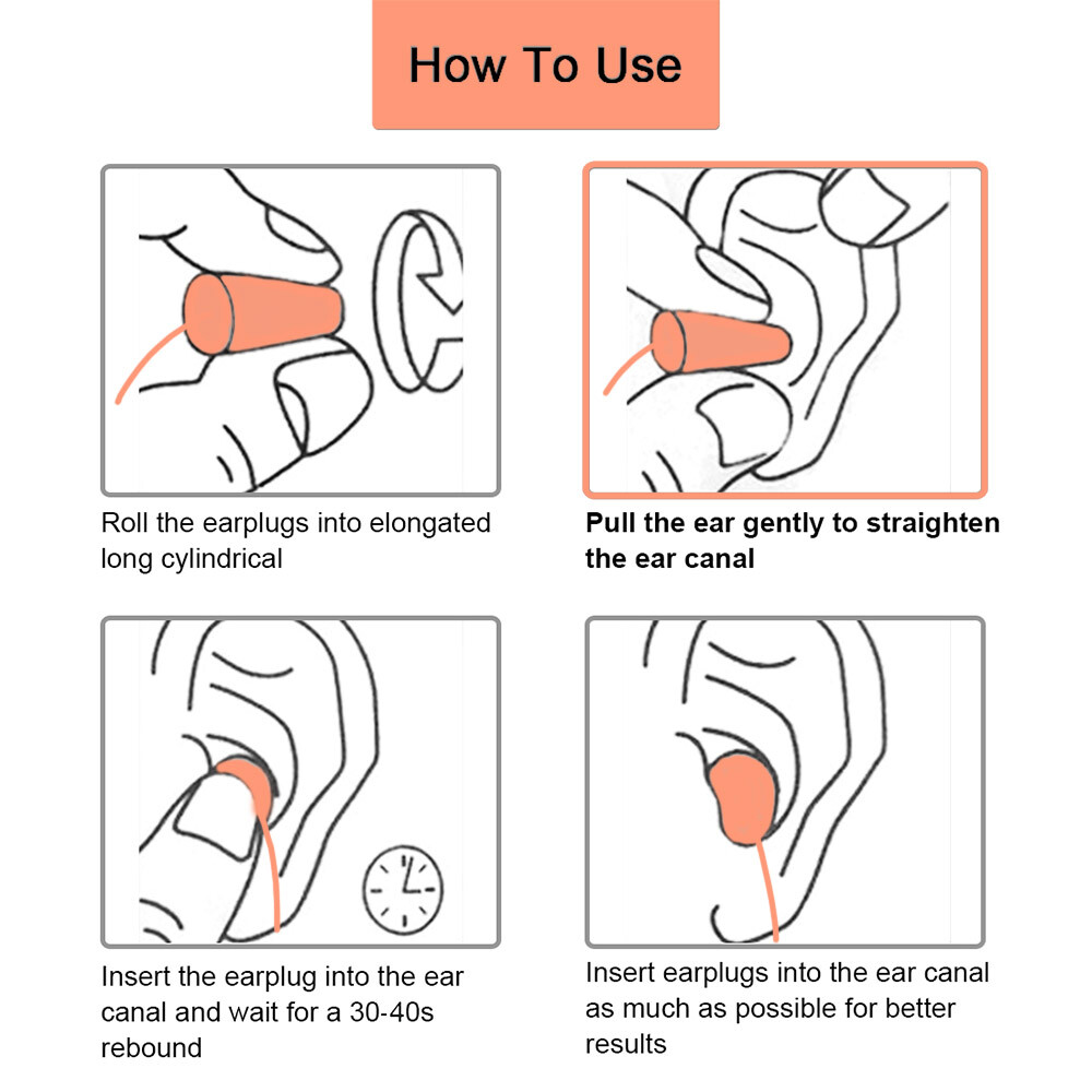 20-200 Pair Foam Corded Earplugs Noise Cancelling Hearing Protection with Cord