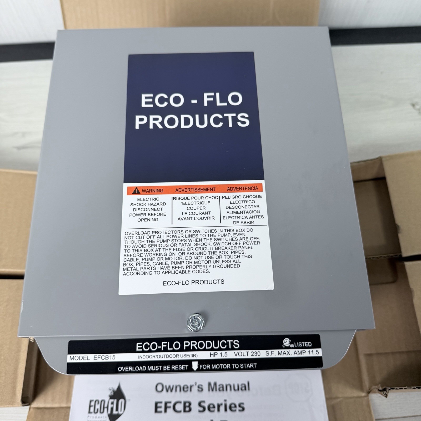 Eco-Flo EFCB15 Water Submersible Pump Control Box EFCB Series 1.5HP 230V