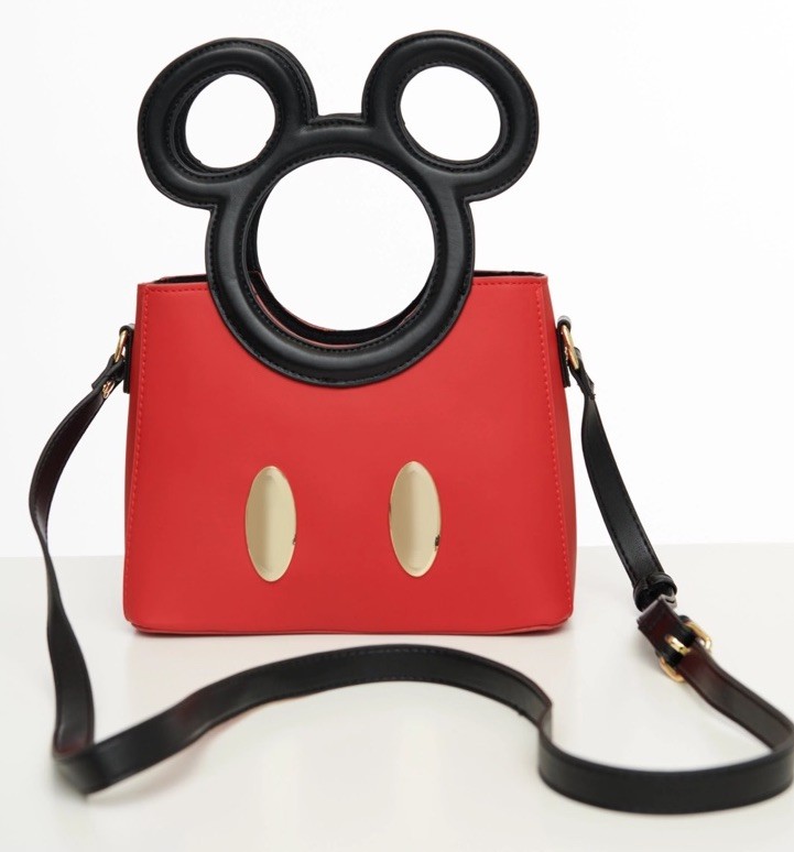 Bioworld Disney Mickey Mouse Silhouette 3D Handles Red Crossbody