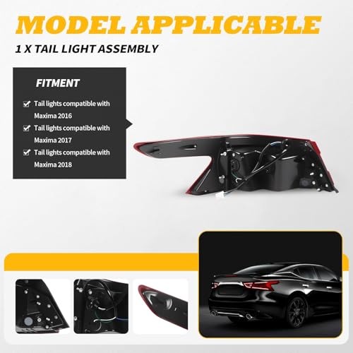 Tail Light Assembly Passenger Side Compatible with Maxima 2016 2017 2018 Right