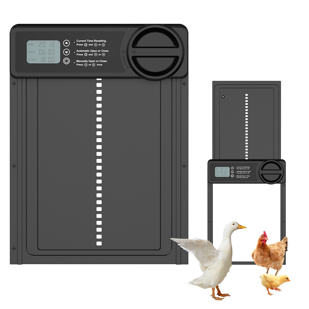 Battery Powered Automatic Chicken Coop Door with Timer Anti-Pinch & Waterproof