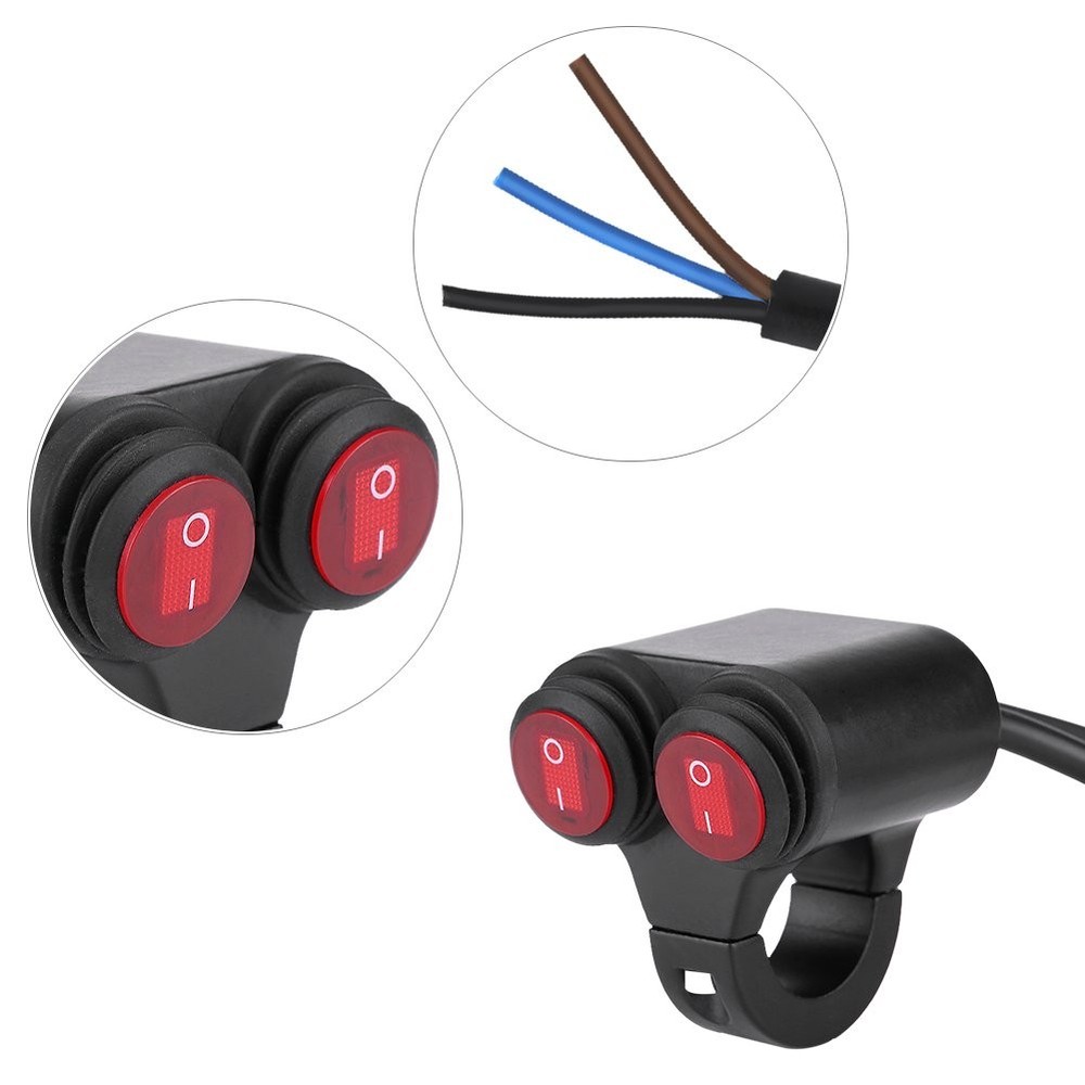 Universal 22mm Motorcycle Handlebar Headlight Switch- Handlebar C default