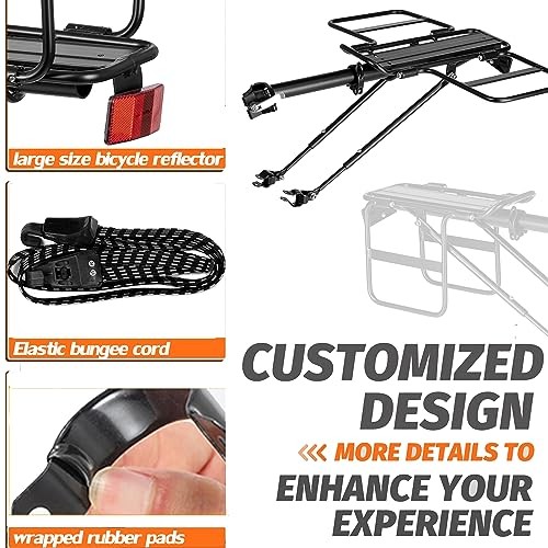 BCR07: Foldable Wide Wings Bike Cargo Rack, Quick Release, Universal, Large