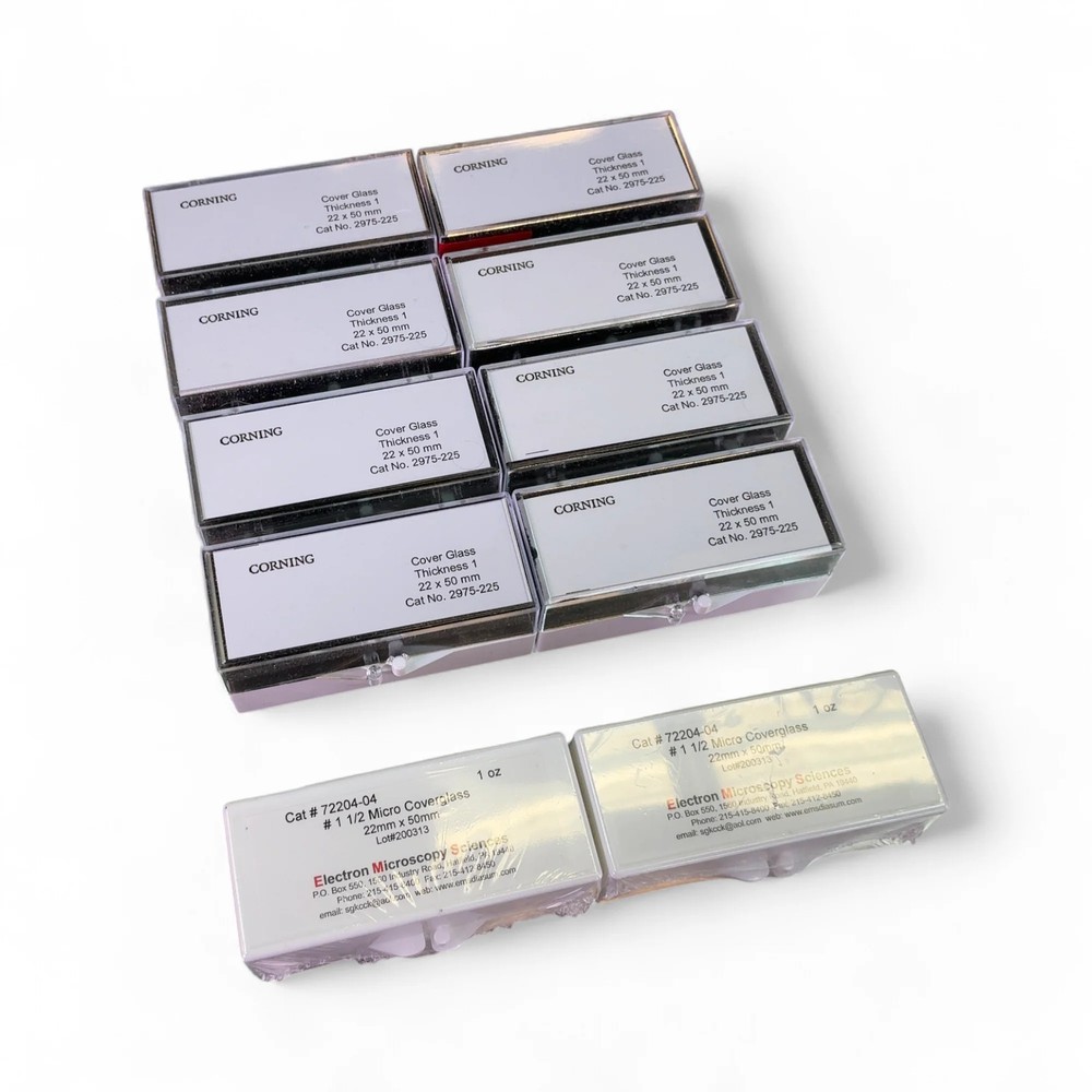 Corning/Electron Microscope Sciences Assorted Coverglass Slides 22x50mm
