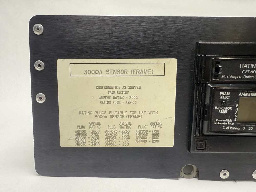 SQUARE D MICROLOGIC TRIP UNIT 3000A ARP100 PLUG TMA