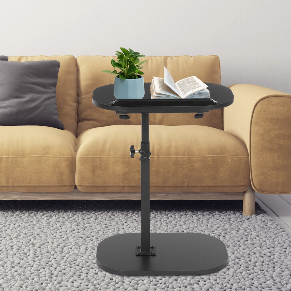 C Shaped End Table, Small Side Table for Couch, Sofa Table for Living Room