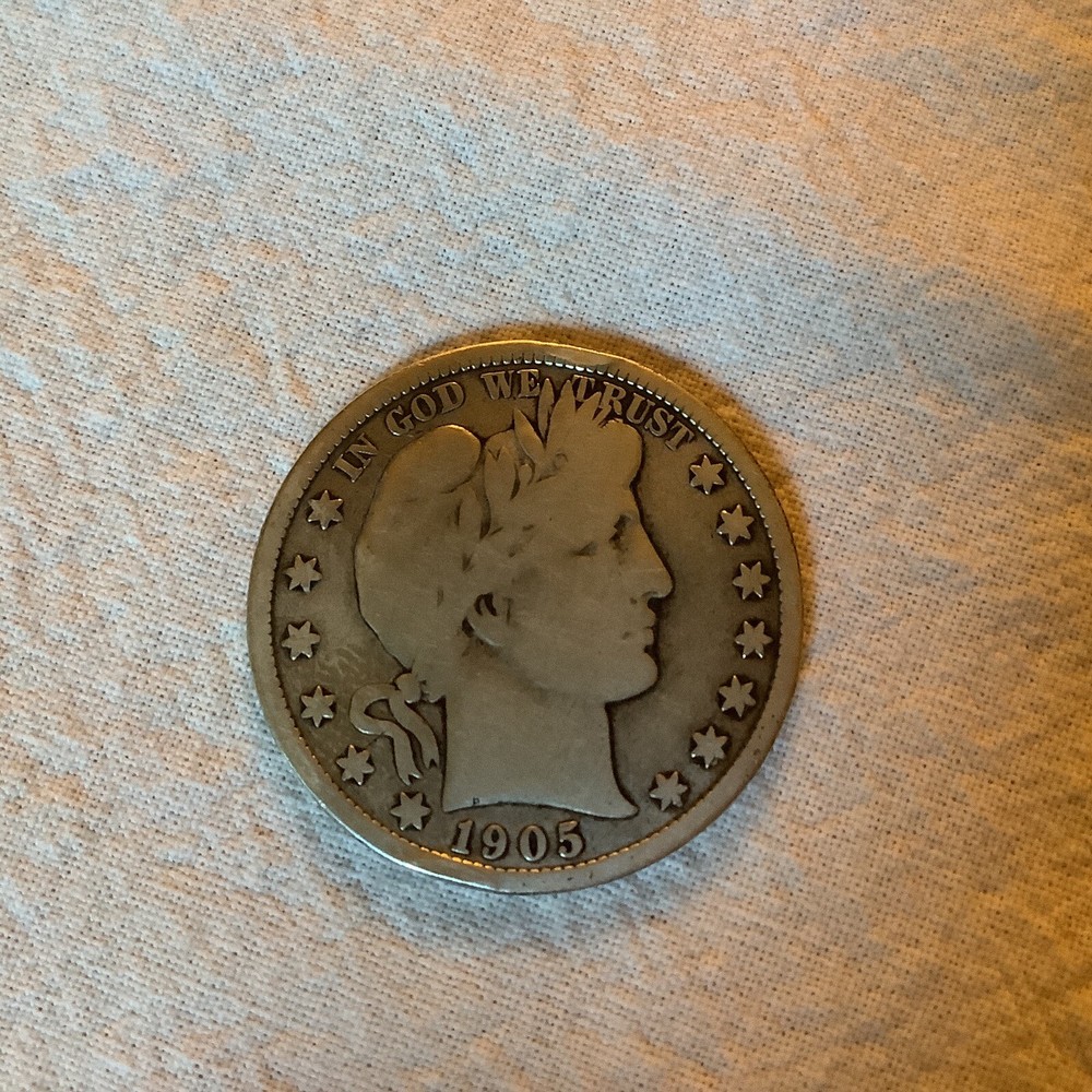 1905-S Barber Half Dollar 90% Silver Circulated Uncertified
