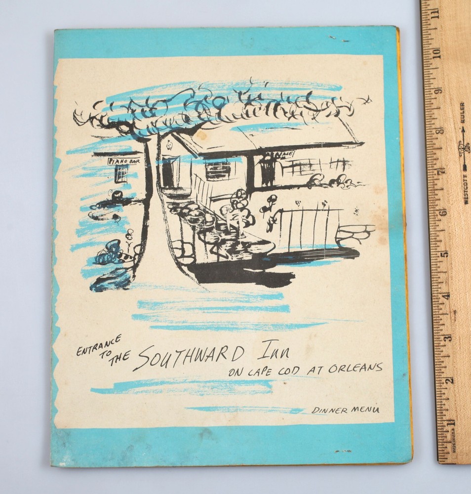 Vintage 1950 Restaurant Menu Southward Inn On Cape Cod at Orleans