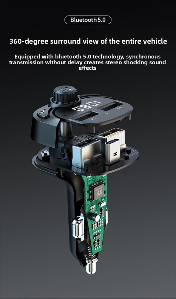 Bluetooth Car MP3 Player FM Transmitter with Dual USB Fast Charger