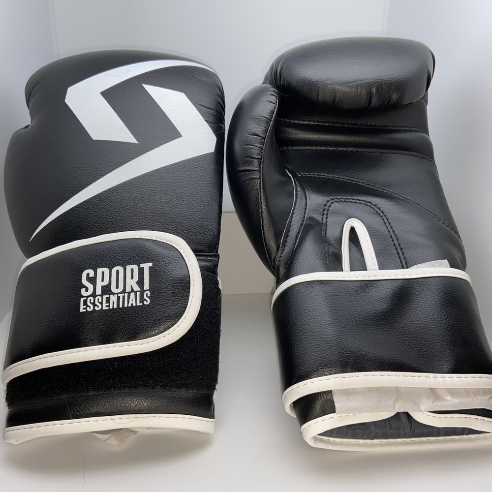 Sport Essentials 14oz Boxing Gloves Adjustable Hook & Loop Wrist Strap Black