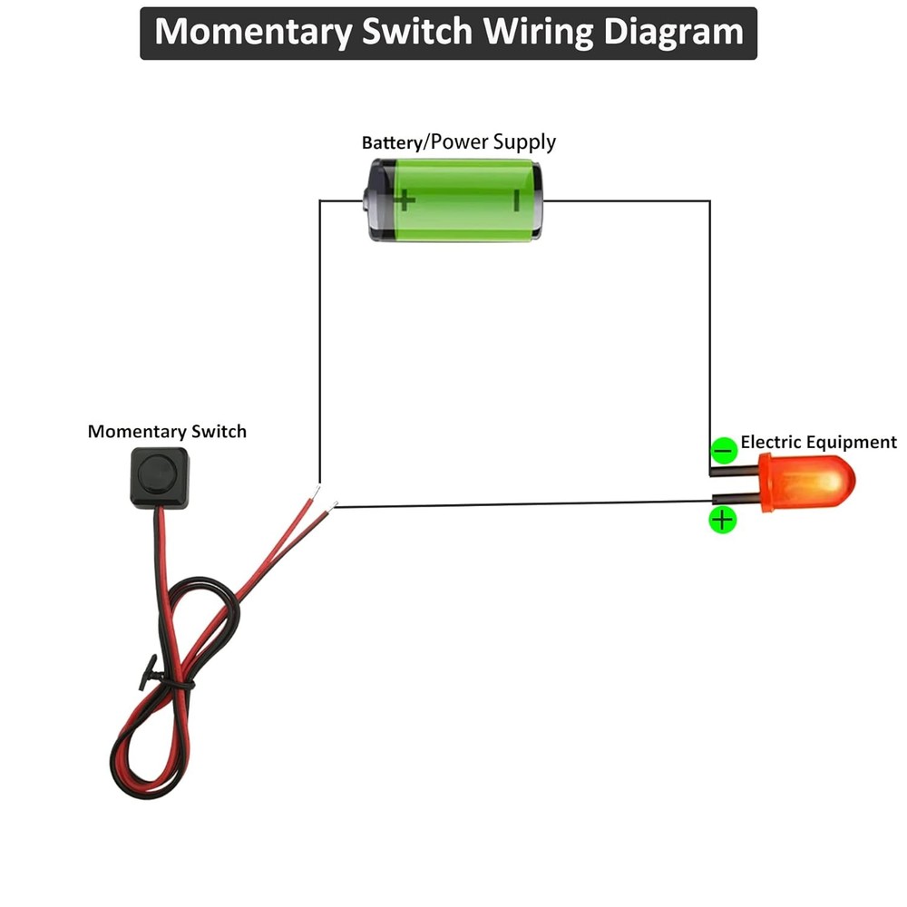 Momentary Push Button Switch 12V 24V Small Switch, 20 Inch...