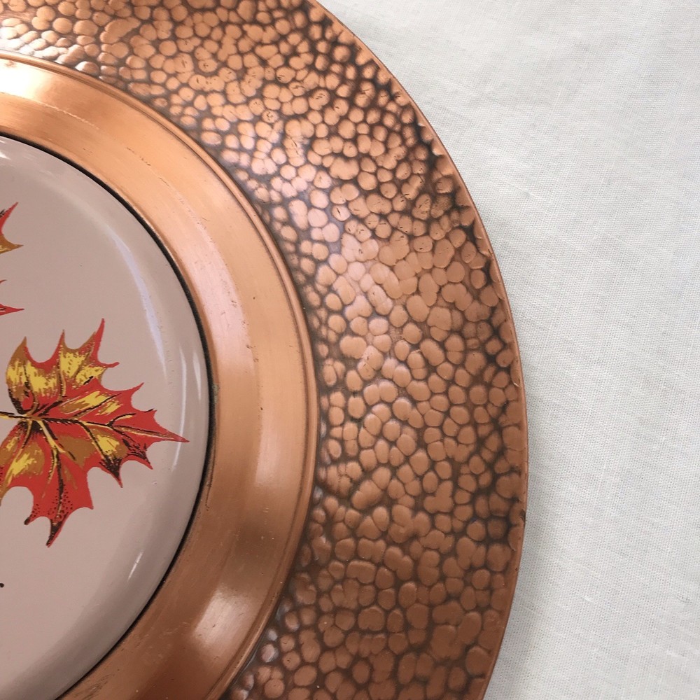 Vintage Solid Copper Plate Canada Leaf By Fantasy CopperWare Solid Decorative
