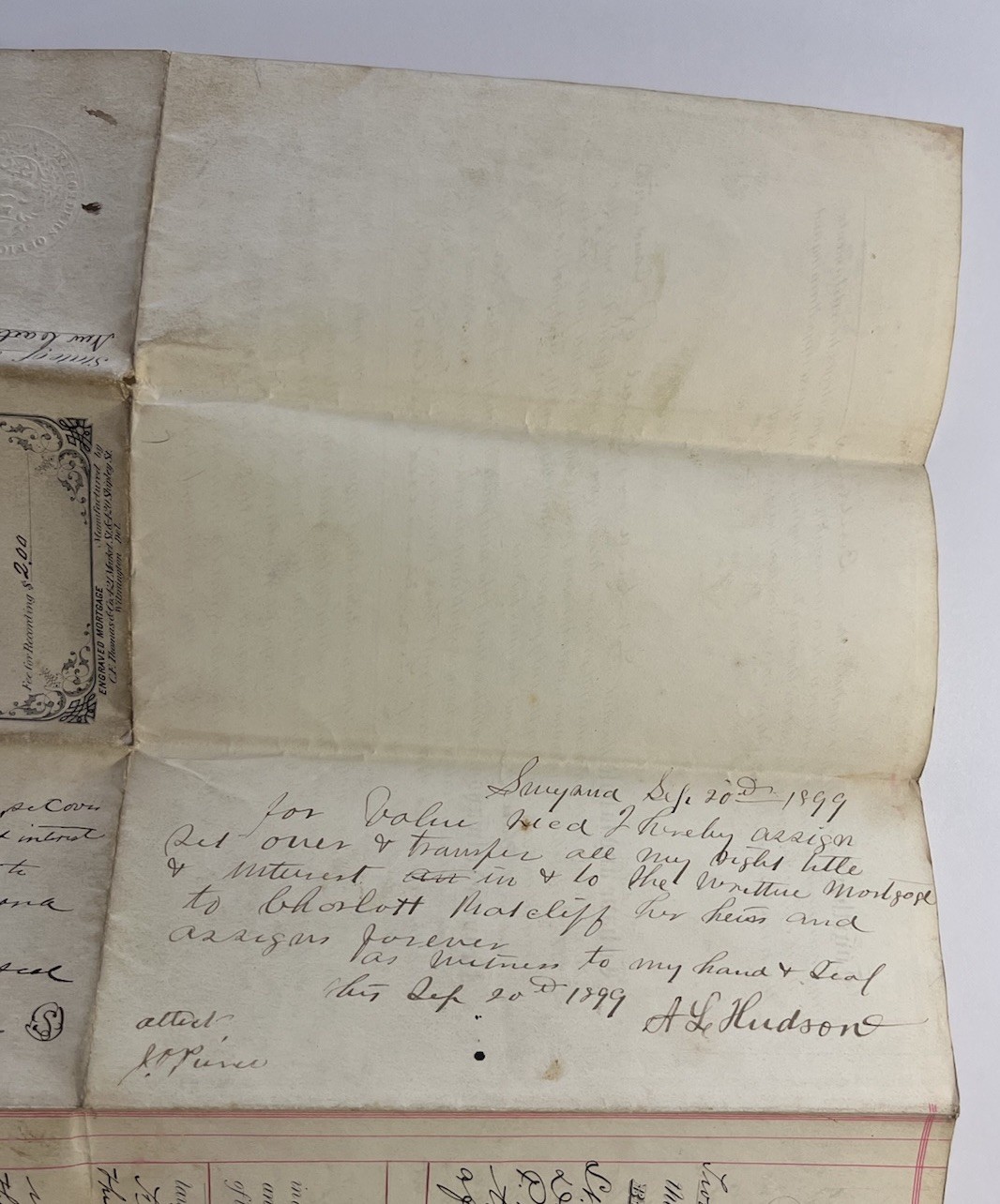 Antique 1865 Deed, 1899 Deed & Mortgage, and 1906 Mortgage Documents - Delaware