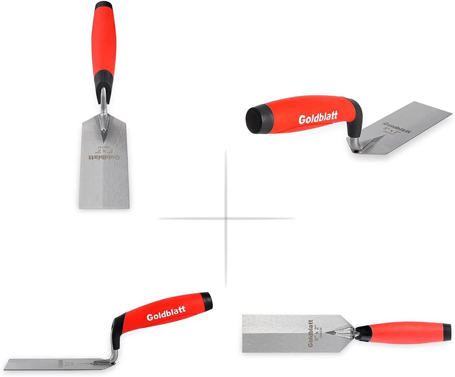 Goldblatt 2PIECES Industries Margin Trowel Set 6"X2" 5"X2" Masonry Flooring Tool