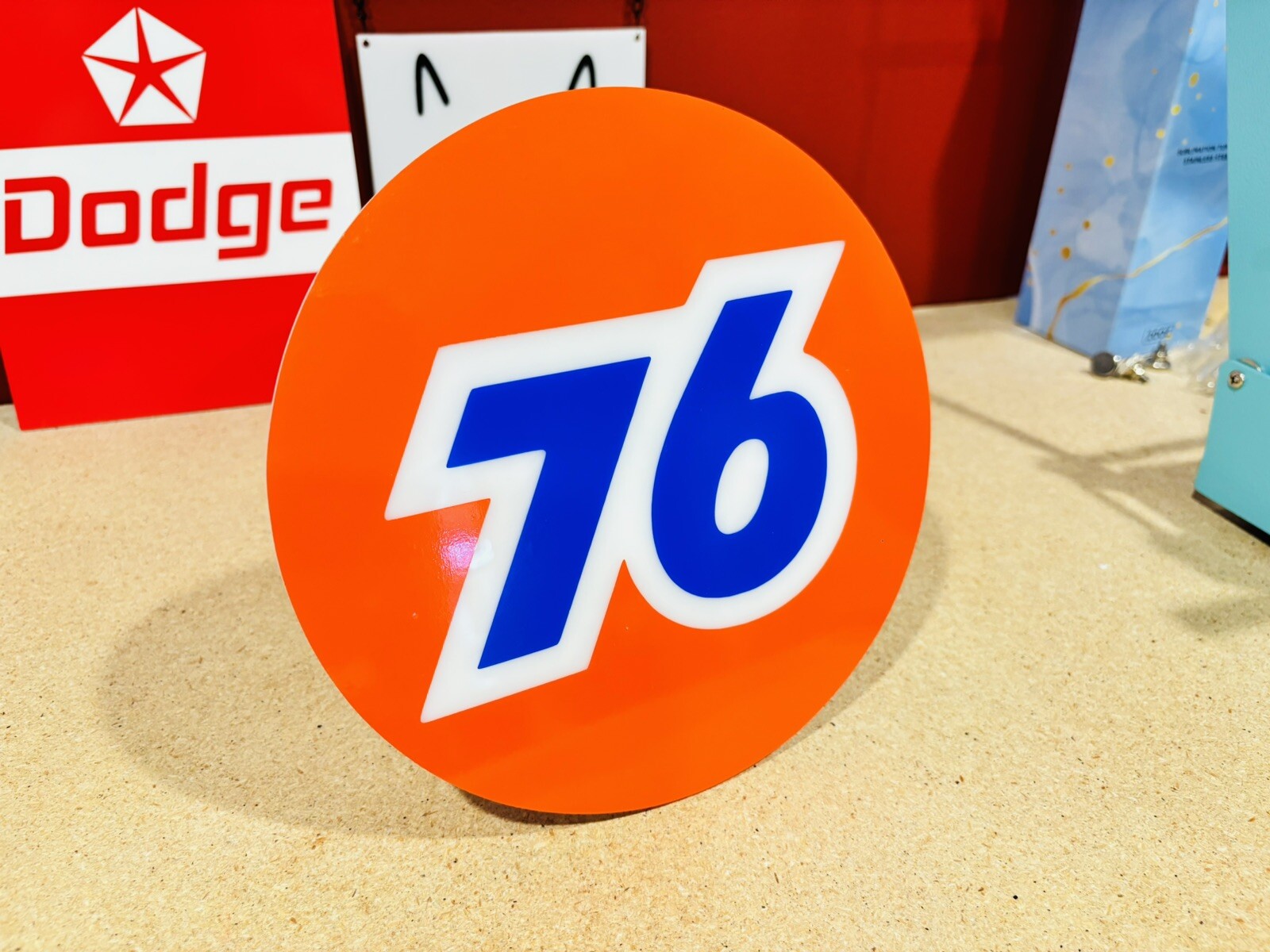 HANDMADE Union 76 Gas Station Sign On 10” Gloss White Acrylic FREE SHIPPING