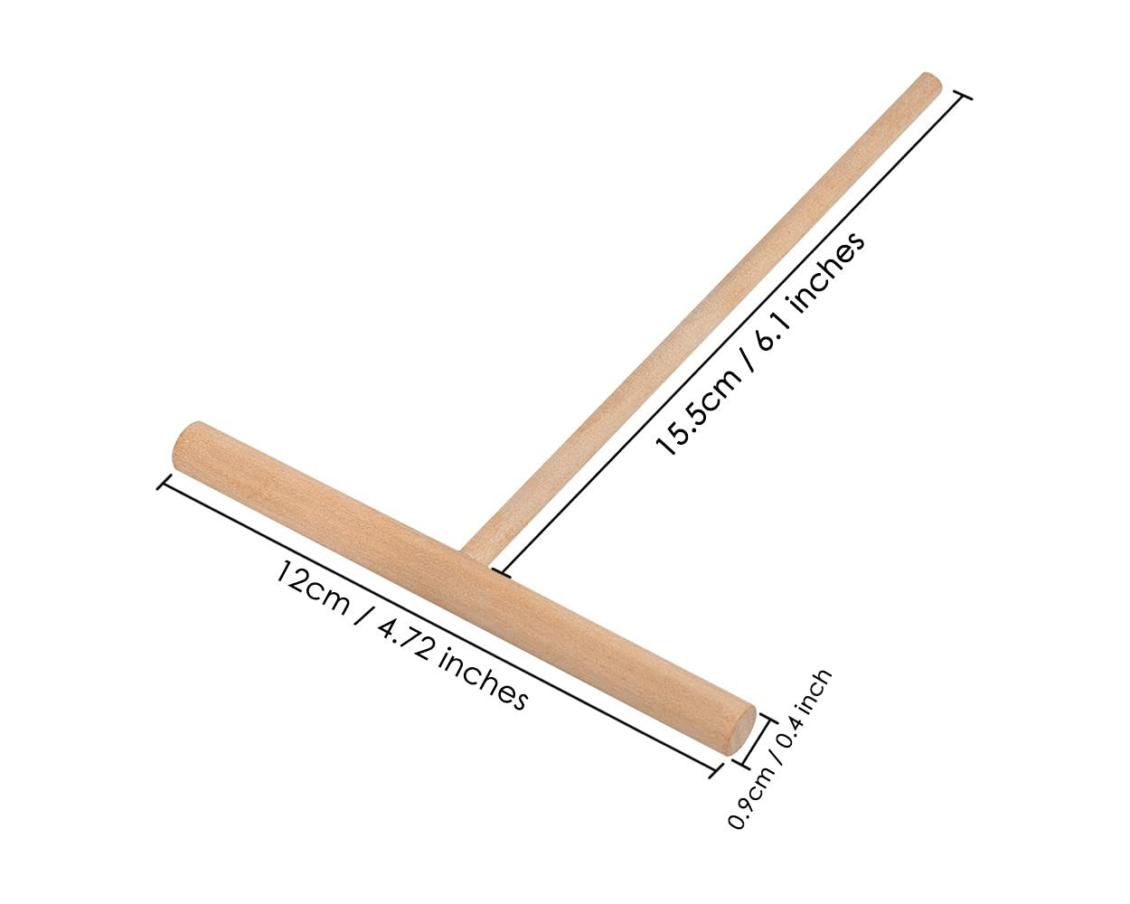 Crepe Spreader 2 Pieces 6.1 Inches x 4.7 Inches Natural Wooden T-Shaped Tool ...