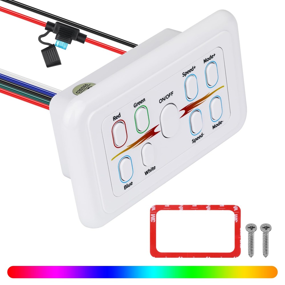 RGBW LED Light Controller, 4 Channels LED Switch Dimmer RGBW Controller Wall ...