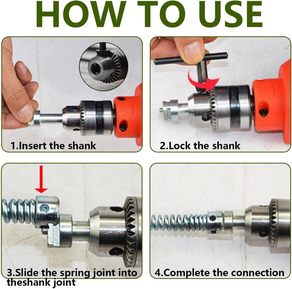 Drain Cleaner Combination Cutter Heads Set7PCS Drain Snake Drill Attachment ...