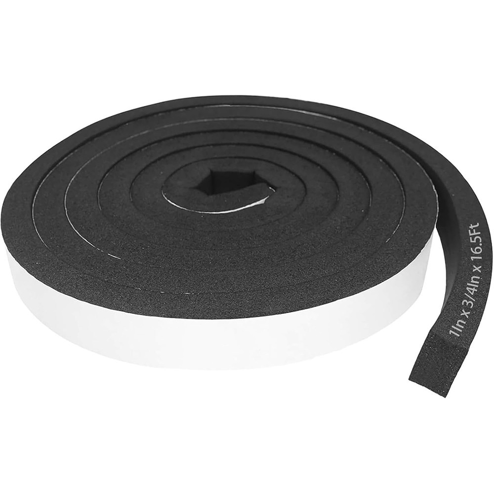 Foam Insulation Tape Door Seal Strip Weather Stripping 1In x 3/4In x 16.5Ft