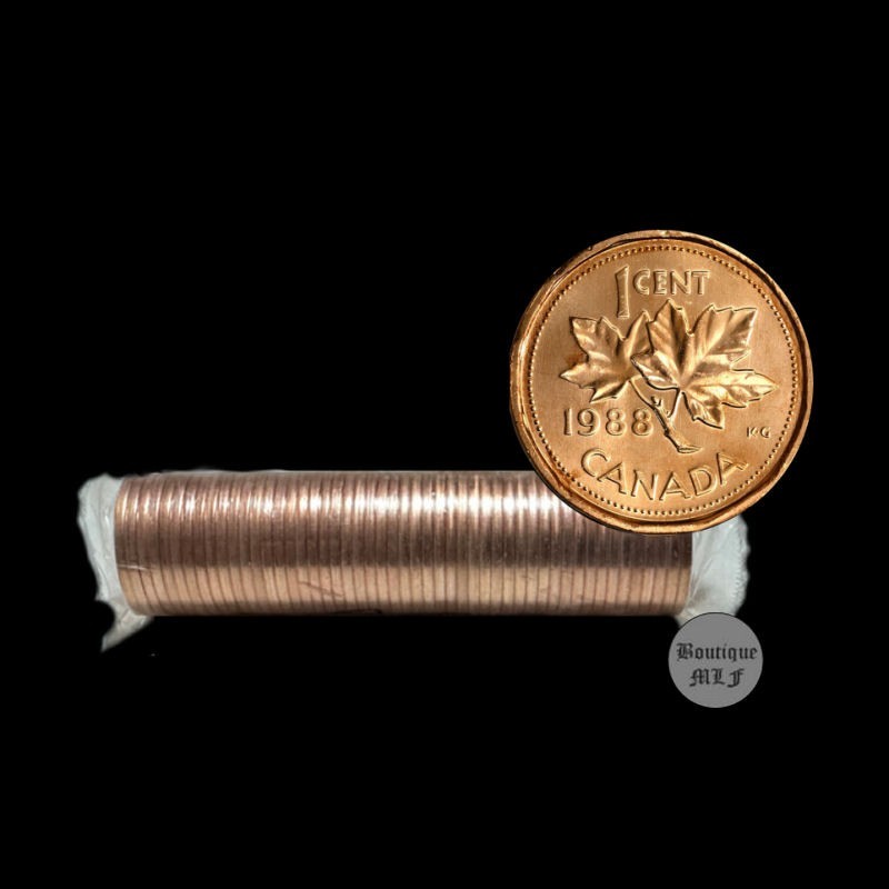 1988 Canada 1 cent uncirculated coin from roll