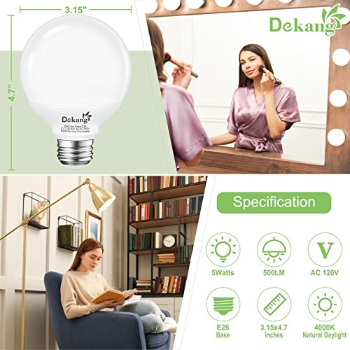 8-Pack LED Vanity Light Bulbs for Bathroom 8 Count(Pack of 1) 4000k Daylight