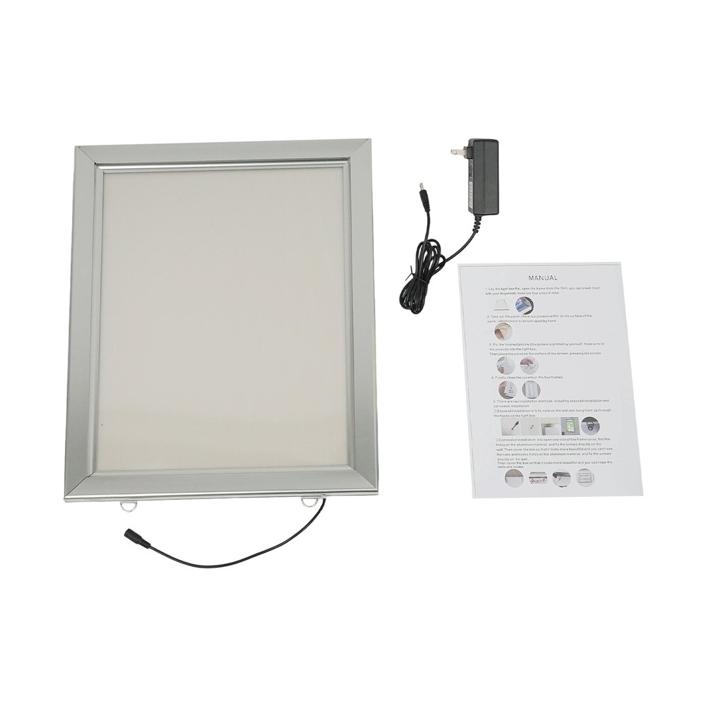 Silver LED Poster Frame for Wall Mounting - Durable Aluminum Alloy Design