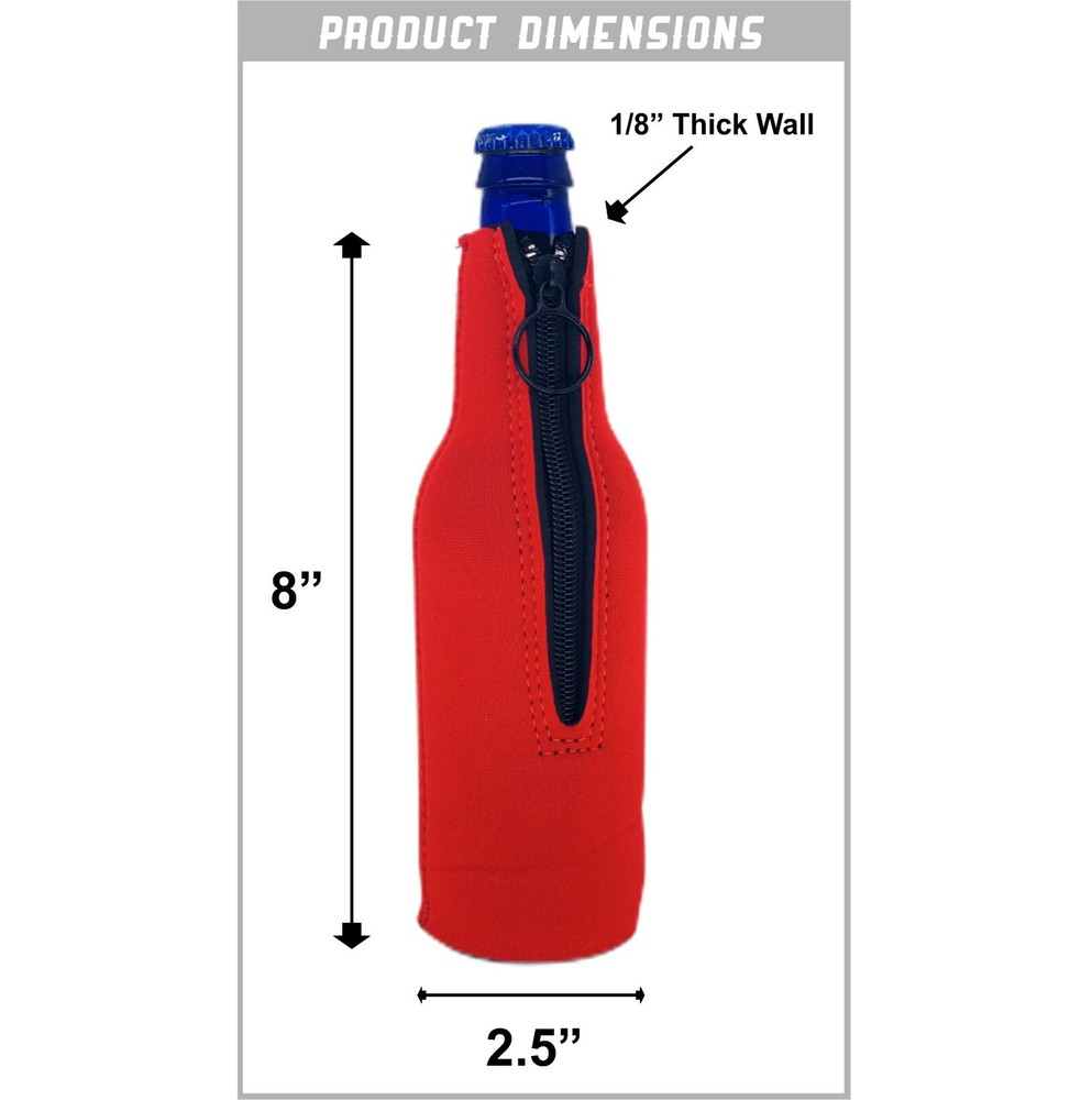 Bald Eagle Mullet Beer Bottle Coolie Full Bottom, Optional Bottle Opener