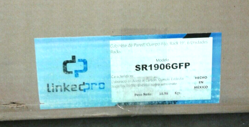 LinkedPro SR1906GFP 19" 6 Unit Rack Wall Mount Single Door Enclosure Matte Black