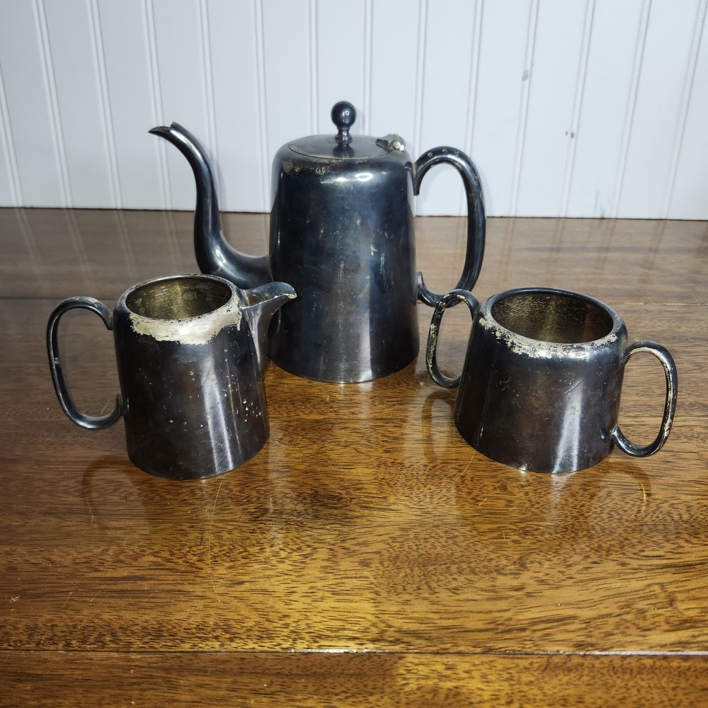 Silver-Plated Coffee/Tea Set 3 pieces Vtg Made in England