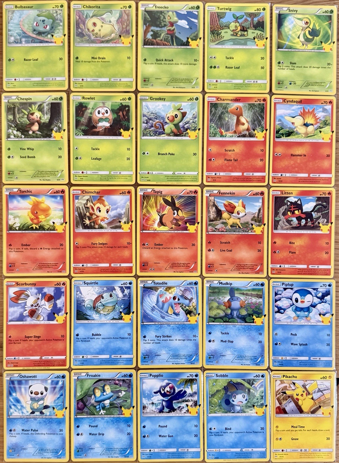 2021 POKEMON 25th ANNIVERSARY McDONALDS COMPLETE SET CELEBRATIONS 25 Base Cards!